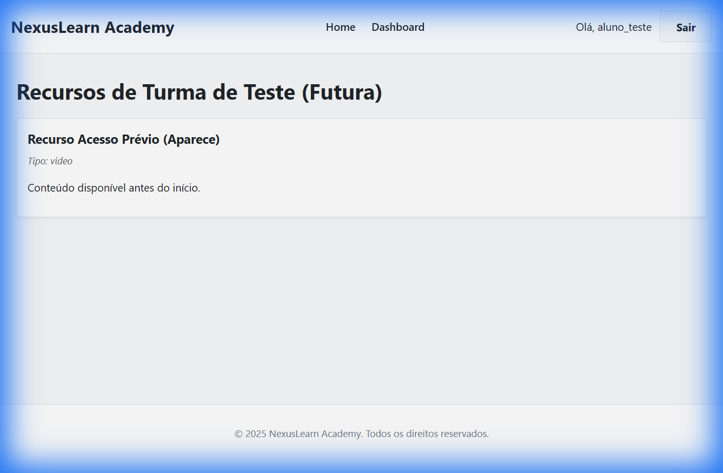 NexusLearn — detalhe de aula