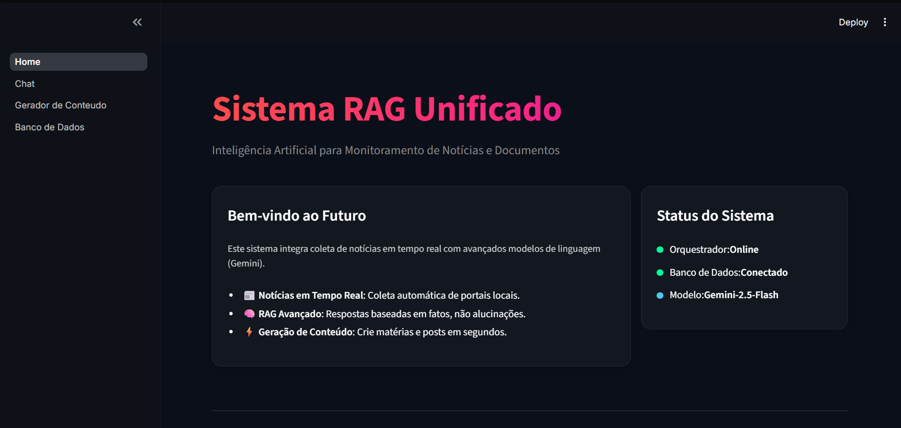 RAG — homepage