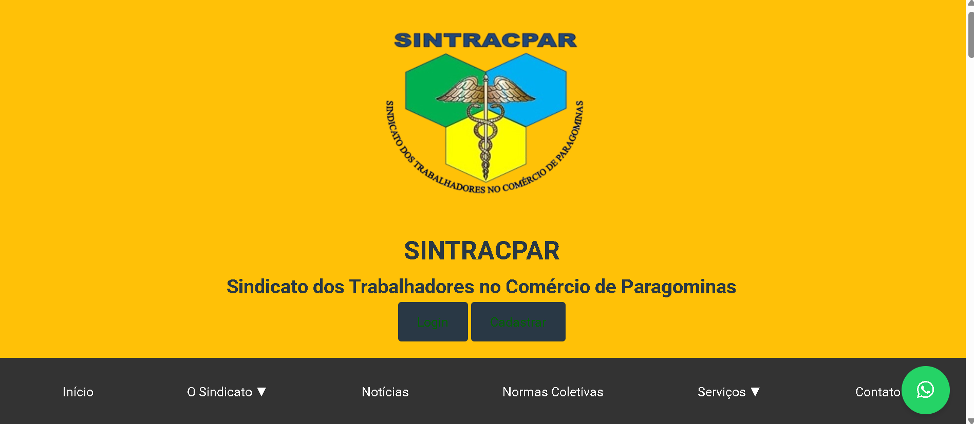 Sindicato — tela principal